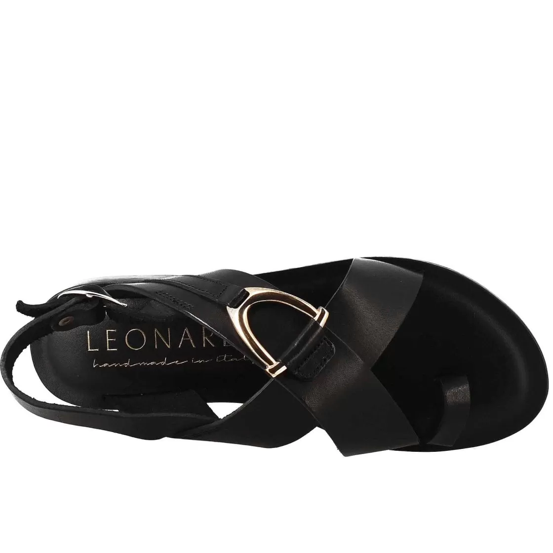 Leonardo Women'S Thong Sandals In Black Leather Outlet